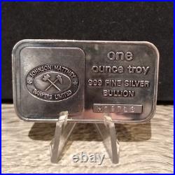 Rare Johnson Matthey 1 oz Fine silver. 999 Vintage