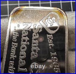 Rare Vintage 1 Oz Silver Bar Santa Clarita National Bank. 999 Fine