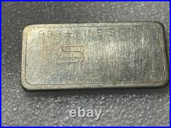 Rare! Vintage Simmons 1 Troy Oz. 999+ Fine Silver Bar
