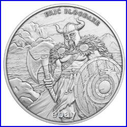 Roll of 20 1 Troy oz Eric Bloodaxe Design. 999 Fine Silver Round
