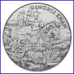 Roll of 20 1 Troy oz Genghis Khan Design. 999 Fine Silver Round