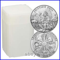 Roll of 20 1 Troy oz Sitting Bull Design. 999 Fine Silver Round