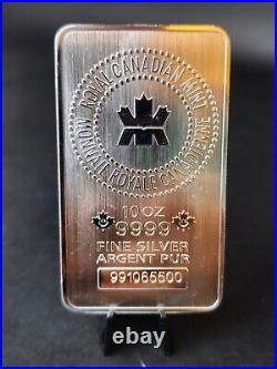 Royal Canadian Mint (RCM) 10 oz. 9999 Fine Silver Bar In Stock