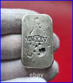 Rutland Bullion Co. 1.922 oz Vintage Style Hand Poured Silver Bar. 999 Fine