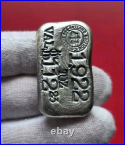Rutland Bullion Co. 1.922 oz Vintage Style Hand Poured Silver Bar. 999 Fine