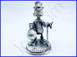 SALE 1 oz Hand Poured Silver Bar. 999+ Fine Scrooge McDuck v2 Bullion Statue