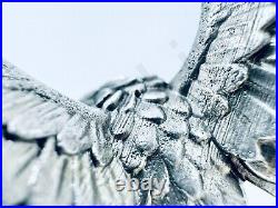SALE 2.9 oz Hand Poured Silver Bar. 999 Fine Eagle Cast Bullion 3D Art Statue