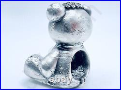 SALE 2.9oz Hand Poured Silver Bar. 999 Fine Teddy In Love Bullion Cast Statue