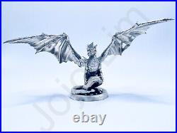 SALE 3.1 oz Hand Poured Silver Bar. 999+ Fine Statue Dragon King Bullion Art