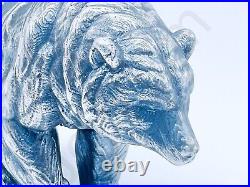 SALE 3 oz Hand Poured Pure 99.9% Silver Bar Grizzly Bear Bullion Art 999 Fine