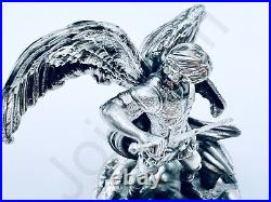 SALE 3 oz Hand Poured Silver. 999+ Fine St Archangel Michael Bullion Statue