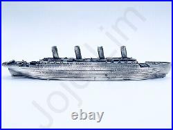 SALE 3 oz Hand Poured Silver Bar. 999+ Fine Titanic Ship Cast Bullion Statue