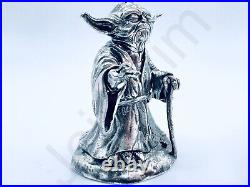 SALE 3 oz Hand Poured Silver Bar 999 Fine Wise Yoda Cast Bullion Art Statue