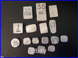 SATORI. 999 Fine Silver Bar Collection! 1, 1.5, 3.5, oz & Fractional 9.99 ozt
