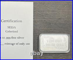 SEXY! Princess SELSA 1 Troy Oz. 999 Fine Silver Colorized Bar With COA