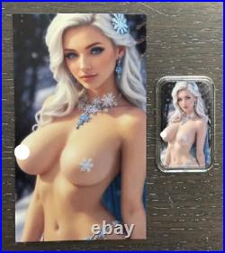SEXY! Princess SELSA 1 Troy Oz. 999 Fine Silver Colorized Bar With COA