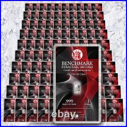 SILVER100 BARS 1/15GRAM. 999 FINE PURE SILVER BAR 100 PACK RED PURE BULLION 7a