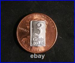 SILVER BARS 999 FINE BULLION 100 PAK OF GREAT STOCKING STUFFERS 17b