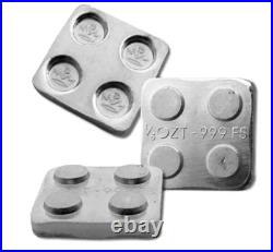 SILVER BULLION BUILDING BLOCK BAR SET 6PC. Fine Silver. 999 Bullion BU 4x2 2x2