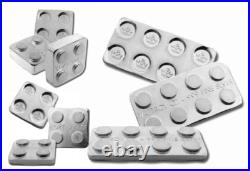 SILVER BULLION BUILDING BLOCK BAR SET 6PC. Fine Silver. 999 Bullion BU 4x2 2x2