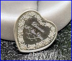 SWEETHEART SILVER HEART, 1oz. 999 FINE SILVER, FOR SOMEONE SPECIAL