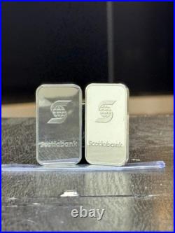 Scotiabank 1 oz. 999 Pure Silver Bar Lot Of 2 1oz Bars