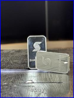 Scotiabank 1 oz. 999 Pure Silver Bar Lot Of 2 1oz Bars
