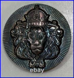 Scottsdale Mint 2 oz. 999 Fine Silver Lion Stacker Round RARE TONED Bullion