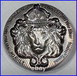 Scottsdale Mint 2 oz. 999 Fine Silver Lion Stacker Round RARE TONED Bullion