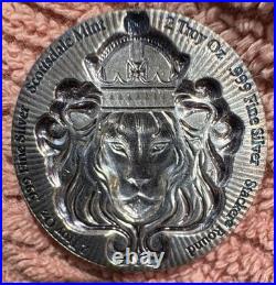Scottsdale Mint 2 oz. 999 Fine Silver Lion Stacker Round RARE TONED Bullion
