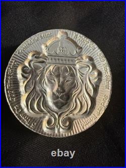 Scottsdale Mint 2x 5oz. 999 Fine Silver Lion Rounds Bullion (Total 10 oz)