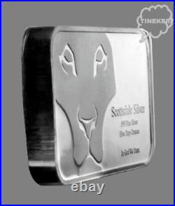 Scottsdale Mint 5 Troy Oz. Silver Lion Prey Bar 999 Fine Silver Bullion / Unc