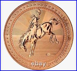 Scottsdale Mint Cowboy 1oz. 9999 Fine Silver Round &. 999 Copper Round Set
