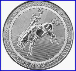 Scottsdale Mint Cowboy 1oz. 9999 Fine Silver Round &. 999 Copper Round Set
