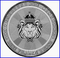 Scottsdale Mint Cowboy 1oz. 9999 Fine Silver Round &. 999 Copper Round Set