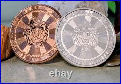 Scottsdale Mint Cowboy 1oz. 9999 Fine Silver Round &. 999 Copper Round Set