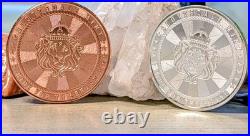 Scottsdale Mint Cowboy 1oz. 9999 Fine Silver Round &. 999 Copper Round Set