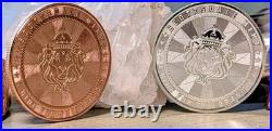 Scottsdale Mint Cowboy 1oz. 9999 Fine Silver Round &. 999 Copper Round Set