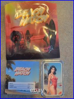 Sexy! 1 oz colorized Fine Silver Bar Beach Watch Midnight Mint WithCOA