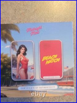 Sexy! 1 oz colorized Fine Silver Bar Beach Watch Midnight Mint WithCOA