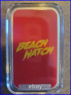 Sexy! 1 oz colorized Fine Silver Bar Beach Watch Midnight Mint WithCOA