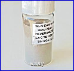 Silver 50 g ULTRA FINE. 999 (nano-75? M) metal dust powder colloidal gram 50g