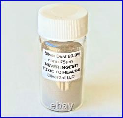 Silver 50 g ULTRA FINE. 999 (nano-75? M) metal dust powder colloidal gram 50g