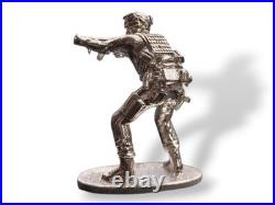 Silver Army Man Figurine 21g. 925.999 Fine G. W. O. T. Tactical Soldier Bullion #6