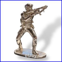 Silver Army Man Figurine. 925.999 Fine 22g Avg Tactical Soldier Bullion