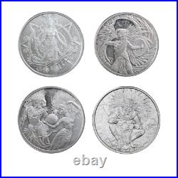 Silver Aztec Series Collection 4 oz. 999 Fine Silver 4 Round Set