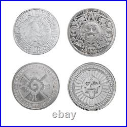 Silver Aztec Series Collection 4 oz. 999 Fine Silver 4 Round Set