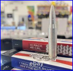 Silver Bullet Bullion. 308 Cal 2oz Fine Silver Werewolf Ammo July 4th