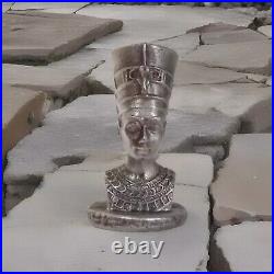 Silver Bullion 999 Fine Silver Queen Nefertiti Statue Made Of Pure Silver