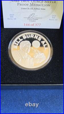 Silver Shield Proof? Bill Burns All. 999 Fine? Ultra Rare? #144-377